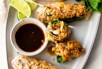 Chicken Summer Rolls Recipe with Peanut Dipping Sauce