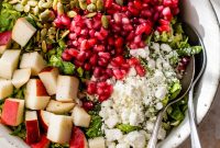 Shaved Brussels Sprouts Salad with Pears and Pomegranate