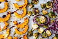Roasted Delicata Squash with Crispy Brussels Sprouts