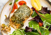 Pesto-Crusted Salmon with Lemon and Fresh Herbs