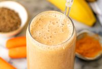 Carrot and Banana Protein Smoothie for Post Workout Recovery
