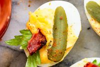 Bloody Mary Deviled Eggs Recipe for Brunch and Cocktails