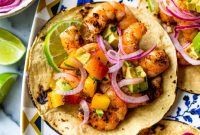Grilled Shrimp Tacos with Fresh Peach Salsa Recipe