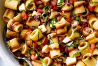 Bruschetta Pasta Salad with Tomato, Basil and Mozzarella
