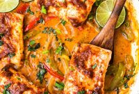 Thai Red Curry Salmon with Coconut Lime Sauce