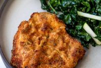 Crispy Pork Milanese with Kale and Apple Salad