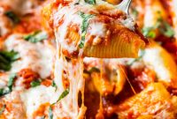 Baked Ricotta Stuffed Shells with Marinara