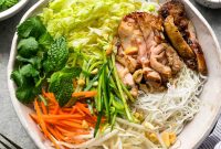 Lemongrass Chicken Noodle Bowls with Ginger Lime Broth