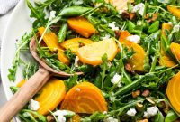 Roasted Golden Beet and Arugula Salad with Goat Cheese