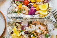 Lemon Garlic Shrimp Foil Packets Recipe