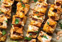 Grilled Swordfish Kabobs with Thai Red Curry Marinade