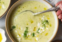 Creamy Roasted Zucchini Soup with Feta