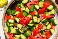 Cucumber and Tomato Salad Recipe with Fresh Basil