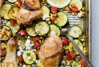 Sheet-Pan Chicken Drumsticks with Zucchini and Corn Recipe