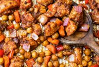 Sheet Pan Chicken Shawarma Dinner with Roasted Veggies