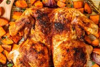 One-Pan Spatchcock Chicken with Sweet Potatoes