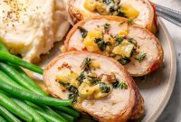Prosciutto-Wrapped Turkey Tenderloin Stuffed with Apples, Kale