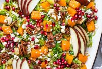 Butternut Squash & Brussels Sprout Salad with Pears, Maple Dijon