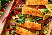 Mediterranean Sheet-Pan Salmon with Roasted Vegetables