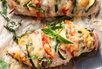 Hasselback Chicken Primavera Recipe with Roasted Vegetables