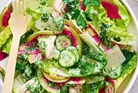 Chicken Caesar Salad with Green Goddess Dressing