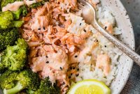 Smashed Salmon and Broccoli Rice Bowl Recipe