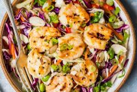 Miso-Glazed Shrimp Salad with Sesame Dressing