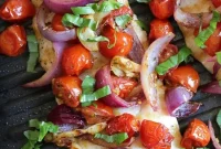 Sheet Pan Chicken with Roasted Tomatoes and Red Onions