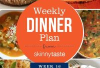 Skinnytaste Week 16 Dinner Meal Plan and Recipes
