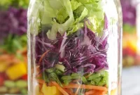 Asian Chopped Salad in a Jar with Sesame Soy Vinaigrette