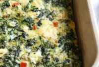 Spinach, Feta and Artichoke Breakfast Casserole
