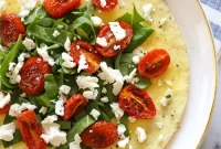 Open-Faced Omelet with Feta, Roasted Tomatoes & Spinach