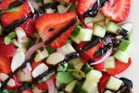 Strawberry Cucumber Salad with Honey Lime Vinaigrette
