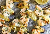 Grilled Shrimp Scampi Skewers with Lemon Garlic Butter