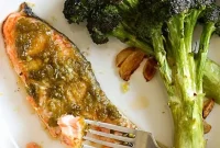 Green Harissa Salmon Recipe with Lemon and Herbs
