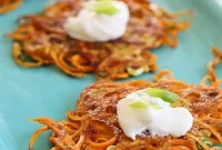 Crispy Spiralized Sweet Potato Latkes