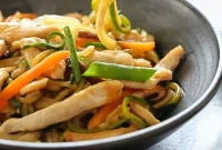 Zucchini Noodle Lo Mein with Chicken for Two