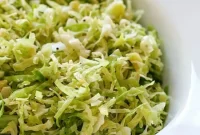 Crisp Shaved Brussels Sprouts Salad with Lemon Vinaigrette