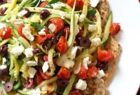 Roasted Mediterranean Boneless Pork Chops with Summer Vegetables