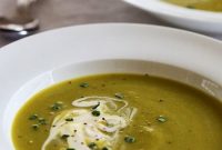 Silky Asparagus and Leek Soup with Creme Fraiche