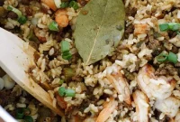 Savory Shrimp Dirty Rice Made with Brown Rice