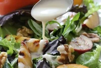 Summer Grilled Stone Fruit Salad with Honey Goat Cheese Dressing