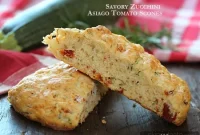 Savory Asiago, Zucchini and Tomato Scones