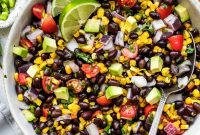 Zesty Southwestern Black Bean Salad with Avocado and Corn