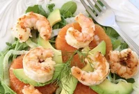 Grilled Shrimp Salad with Avocado, Fennel and Orange