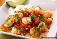 Creamy Garlic Shrimp in Coconut Milk with Tomatoes and Cilantro
