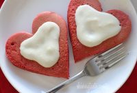 Fluffy Red Velvet Pancakes with Cream Cheese Frosting