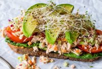 Open Faced Tuna and Avocado Sandwich Recipe