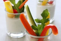 Party Veggie Shooters: Crudites with Creamy Ranch Dip