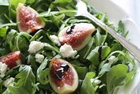 Arugula, Fig and Goat Cheese Salad with Balsamic Glaze